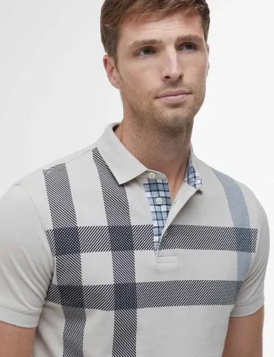 Barbour Blaine Tartan Short-Sleeve Polo Shirt | Mist