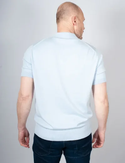 Fred Perry Cotton Knitted Polo Shirt | Light Smoke