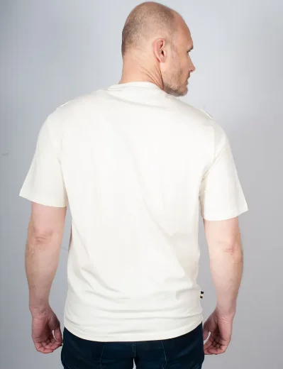 Aquascutum Active Club Check Shoulder T-Shirt | Old White