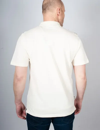 Aquascutum Active Club Check Shoulder Polo Shirt | Old White