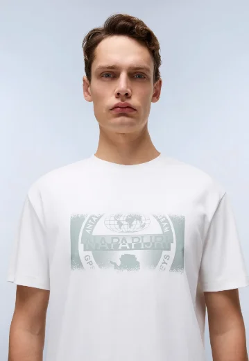 Napapijri S-Vanni Large Printed T-Shirt | White Heron
