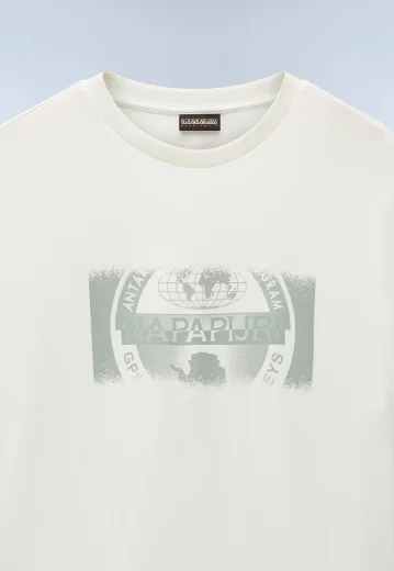 Napapijri S-Vanni Large Printed T-Shirt | White Heron