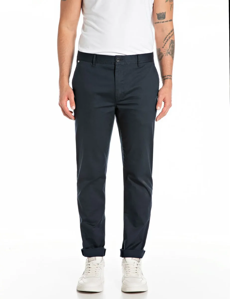 Replay Damian Twill Chino Trouser | Navy
