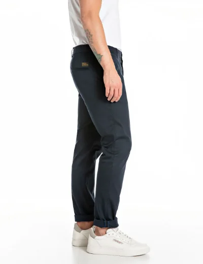 Replay Damian Twill Chino Trouser | Navy