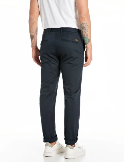 Replay Damian Twill Chino Trouser | Navy