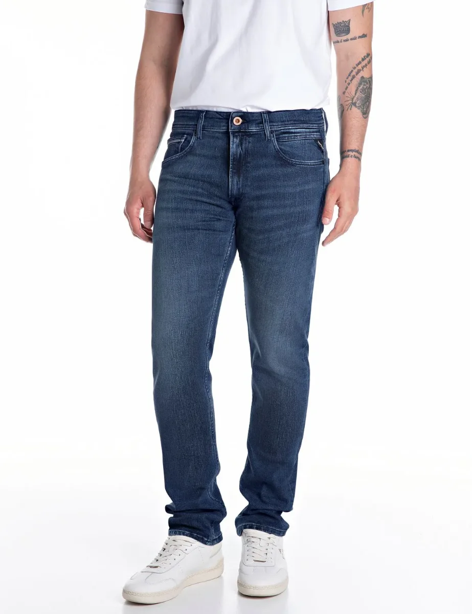 Replay Anbass Slim Fit Touch Denim Jean | Dark Blue