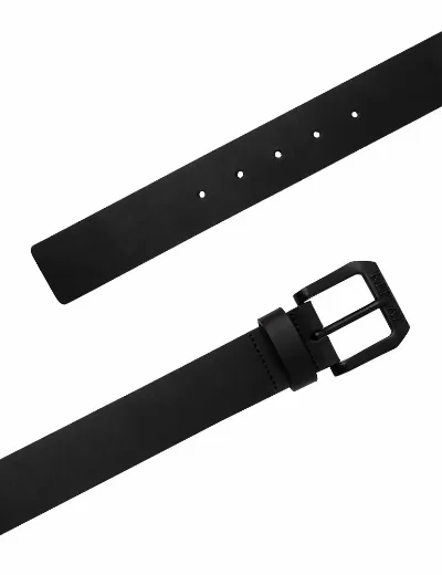 Replay Men's Leather Belt with Logo Buckle | Black