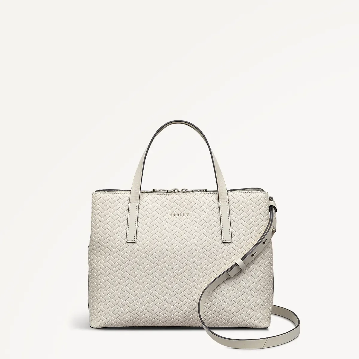 Radley Dukes Place Medium Zip-Top Grab Bag / Weave Chalk
