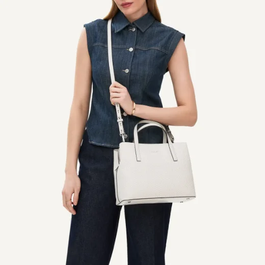 Radley Dukes Place Medium Zip-Top Grab Bag / Weave Chalk