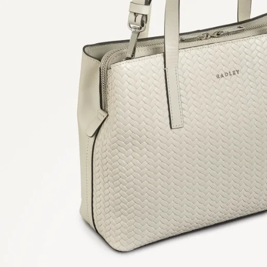 Radley Dukes Place Medium Zip-Top Grab Bag / Weave Chalk