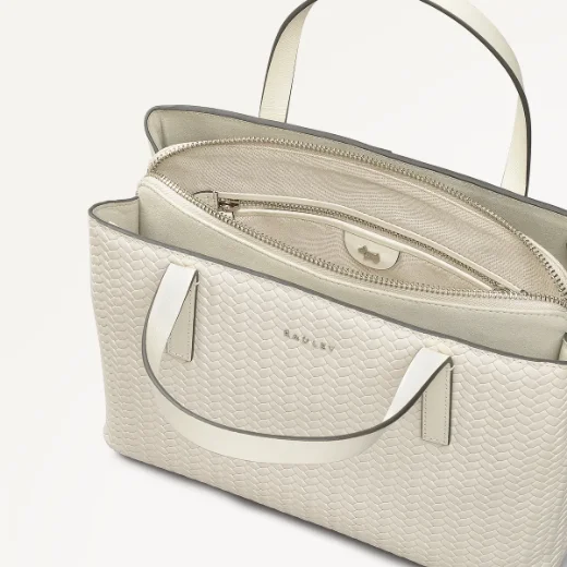 Radley Dukes Place Medium Zip-Top Grab Bag / Weave Chalk