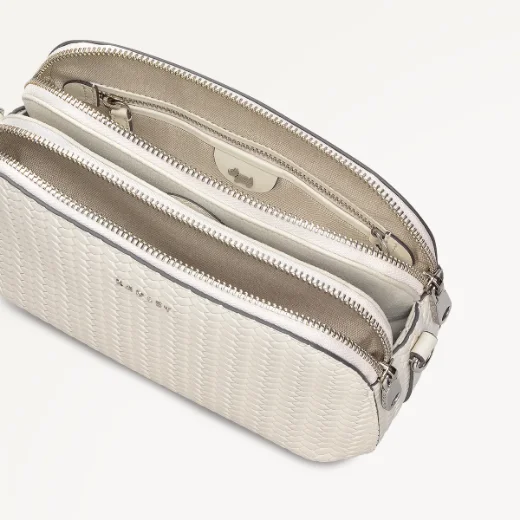 Radley Dukes Place Medium Zip-top Crossbody / Weave Chalk