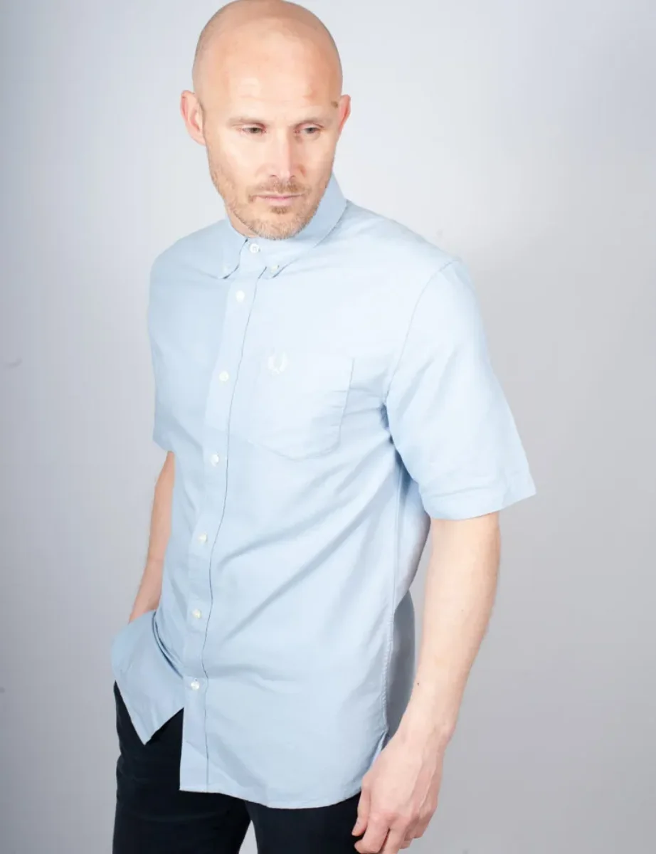 Fred Perry Short Sleeve Oxford Shirt | Light Smoke