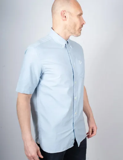 Fred Perry Short Sleeve Oxford Shirt | Light Smoke