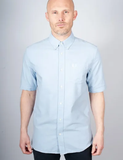 Fred Perry Short Sleeve Oxford Shirt | Light Smoke