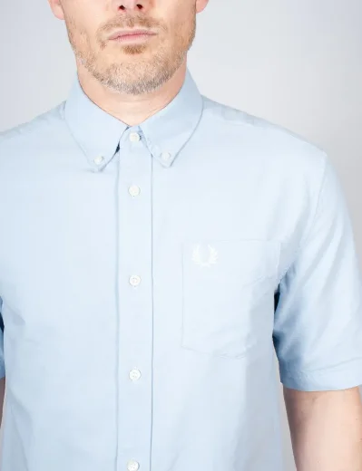 Fred Perry Short Sleeve Oxford Shirt | Light Smoke