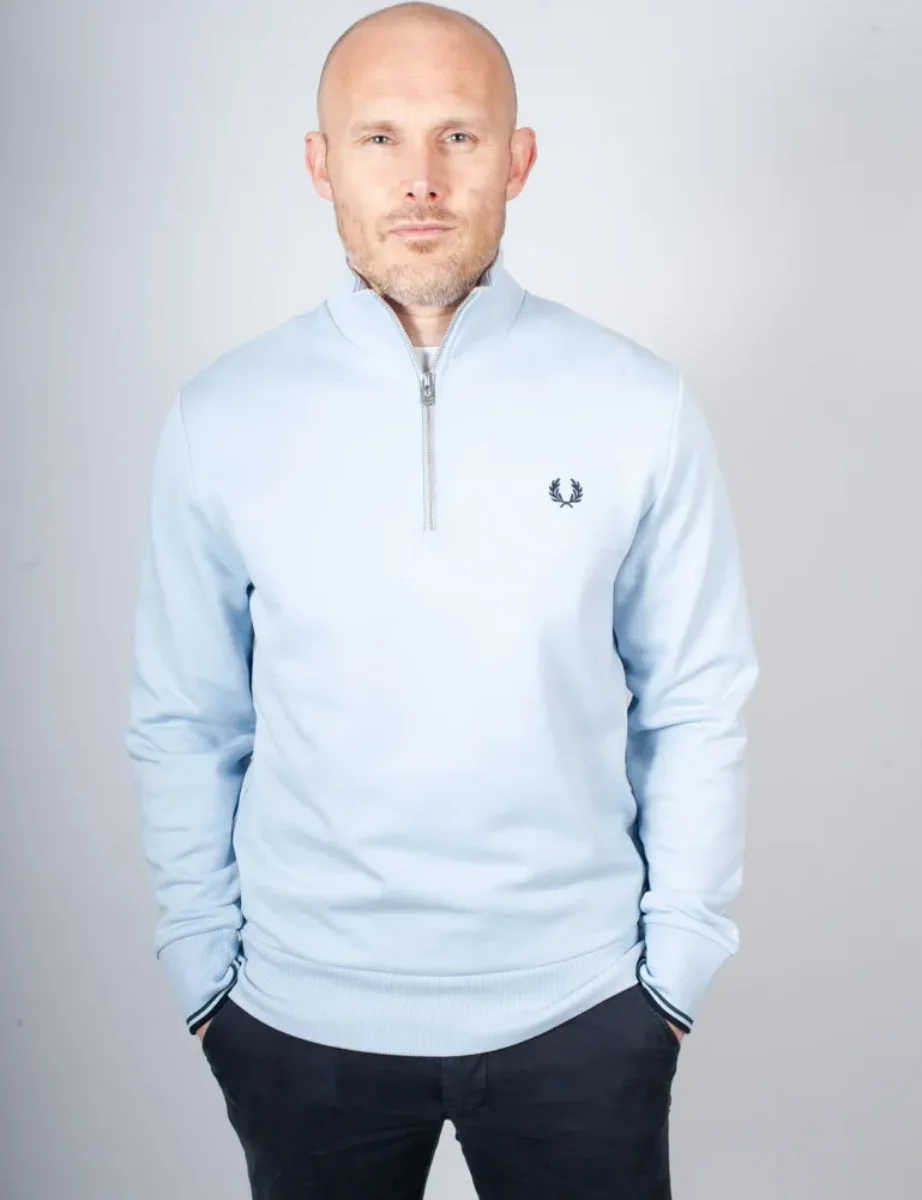 Fred Perry Half Zip Sweatshirt | Light Smoke