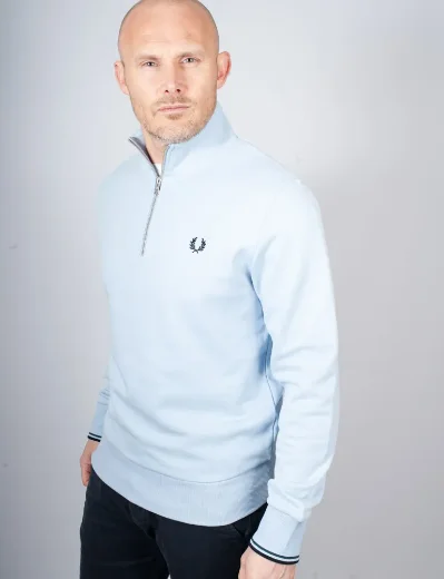 Fred Perry Half Zip Sweatshirt | Light Smoke
