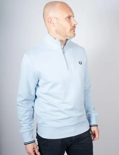 Fred Perry Half Zip Sweatshirt | Light Smoke