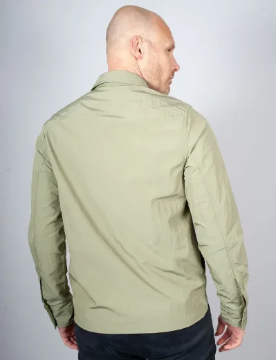 Fred Perry Zip Through Overshirt | Olive Mint