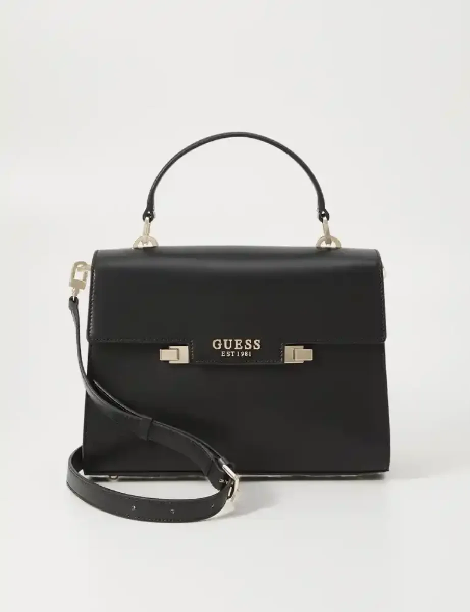 Guess Eco-Aldith Top Handle Flap Bag | Black