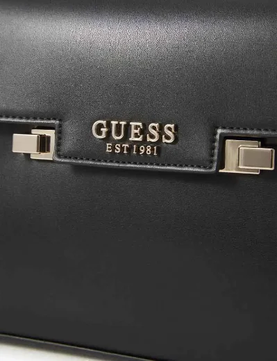 Guess Eco-Aldith Top Handle Flap Bag | Black