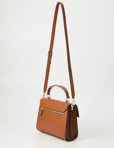 Guess Eco-Aldith Top Handle Flap Bag | Cognac