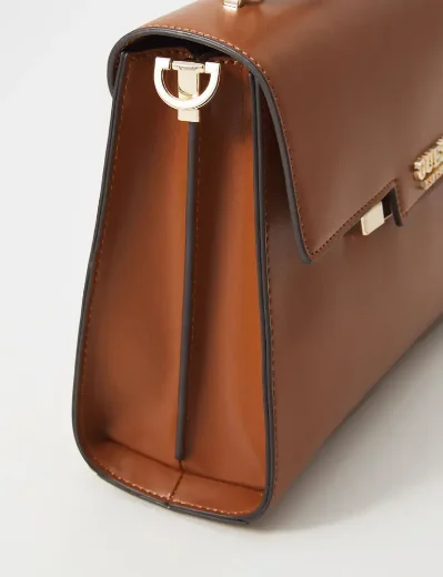 Guess Eco-Aldith Top Handle Flap Bag | Cognac