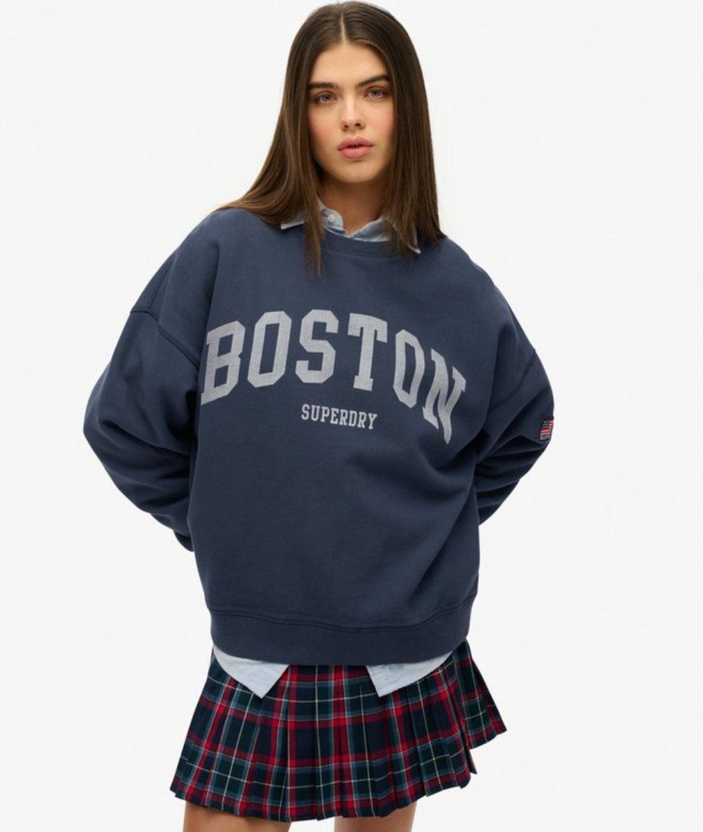 Superdry Athletic Oversized Crew Neck Sweater | Eclipse Navy
