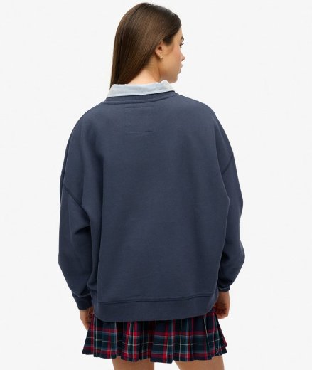 Superdry Athletic Oversized Crew Neck Sweater | Eclipse Navy