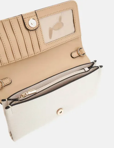 Guess Noelle Crossbody Flap Clutch | Bone