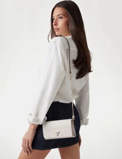 Guess Noelle Crossbody Flap Clutch | Bone