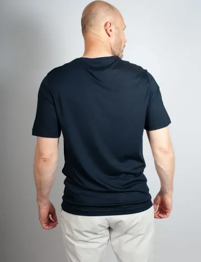 Tommy Hilfiger Cotton Modal Tipped Neck T-Shirt | Navy