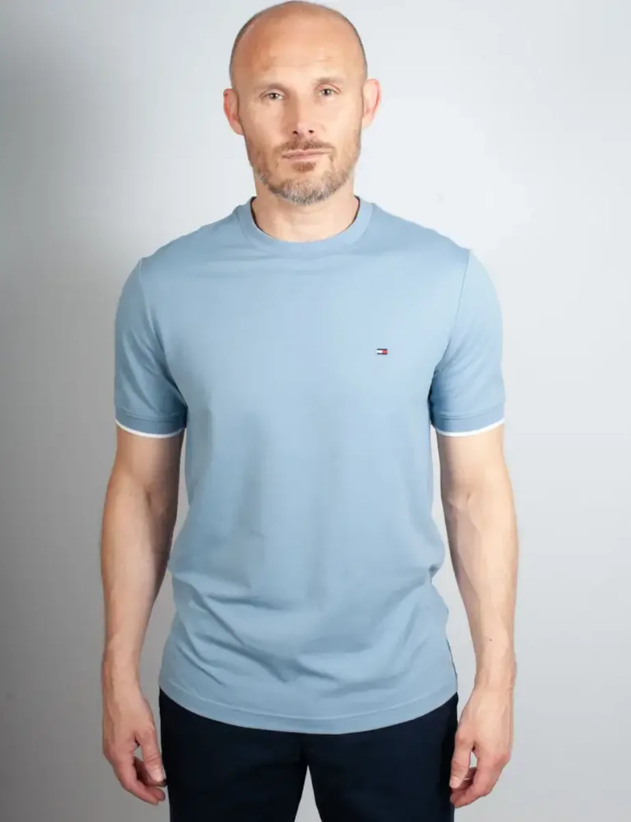 Tommy Hilfiger Performance Tipped T-Shirt | Brisk Blue