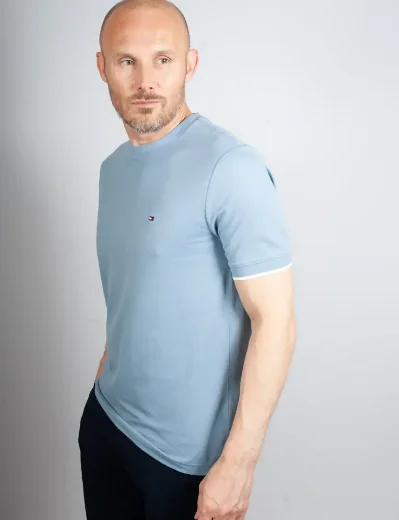 Tommy Hilfiger Performance Tipped T-Shirt | Brisk Blue