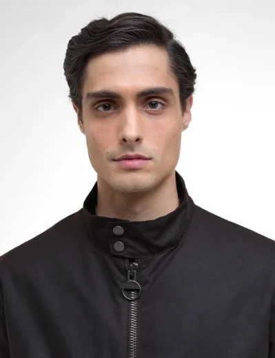 Barbour International Lutlaw Wax Harrington | Rustic