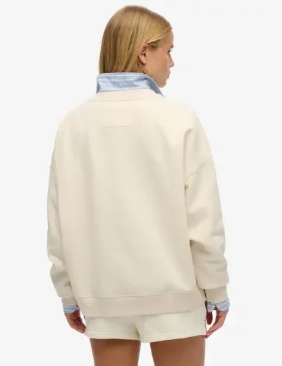 Superdry Athletic Tonal Crew Neck Sweatshirt | Desert Bone Off White