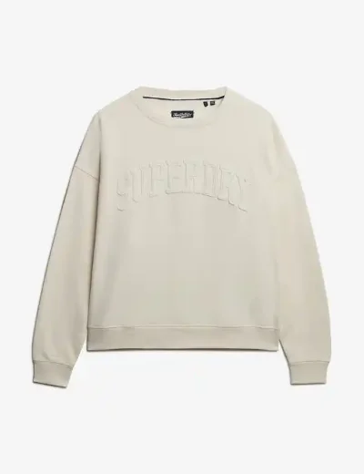 Superdry Athletic Tonal Crew Neck Sweatshirt | Desert Bone Off White