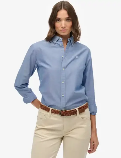 Superdry Slim Oxford Shirt | Azure Blue Superdry Slim Oxford Shirt | Azure Blue