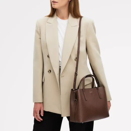 Radley Dukes Place Textured Medium Zip-top Grab Bag | Chocolate