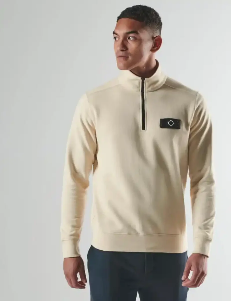 Ma.Strum Neo Quarter Zip Sweat | Cream