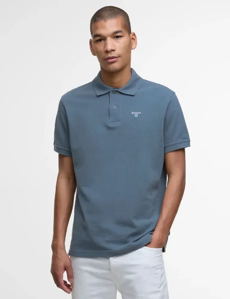 Barbour Tartan Pique Polo Shirt | Blue Stone Barbour Tartan Pique Polo Shirt | Blue Stone