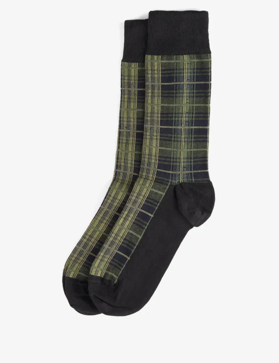 Barbour Blyth Socks | Olive Night Tartan
