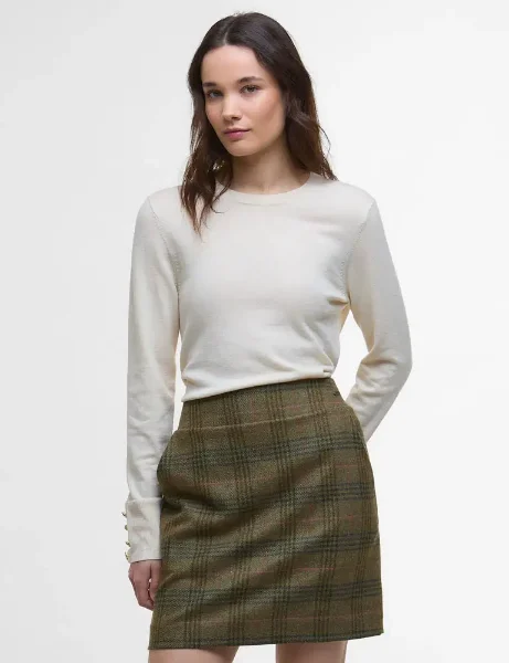 Barbour Carlby Crew Neck Knitted Jumper | Cream Barbour Carlby Crew Neck Knitted Jumper | Cream