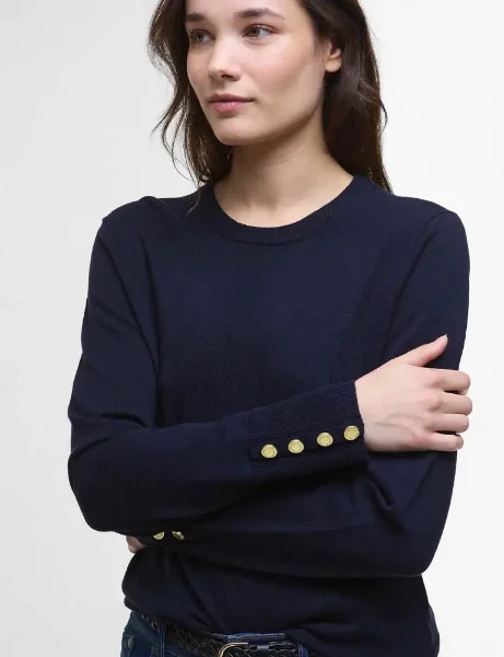 Barbour Carlby Crew Neck Knitted Jumper | Navy Barbour Carlby Crew Neck Knitted Jumper | Navy