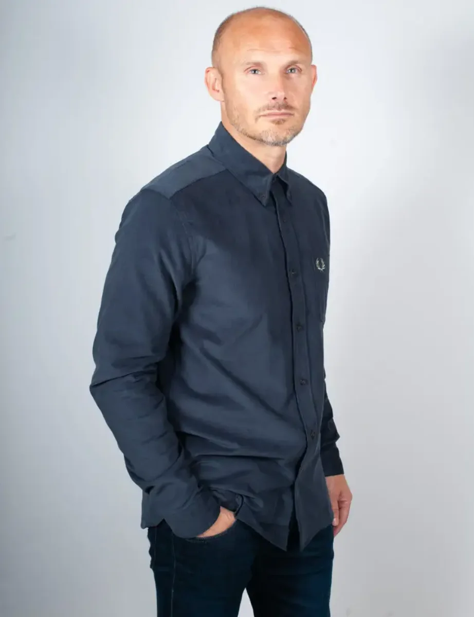 Fred Perry Needle Cord Shirt | Dark Airforce