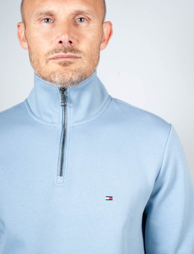 Tommy Hilfiger Essential Intechno Quarter Zip Sweater | Brisk Blue