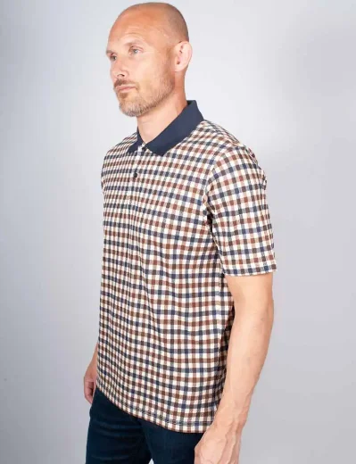 Aquascutum Active Icon Club Check Pique Polo 