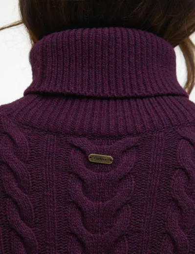 Picture of Barbour Womens Embleton Roll Neck Jumper | Black Cherry