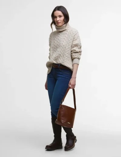 Picture of Barbour Womens Embleton Roll Neck Jumper | Birch